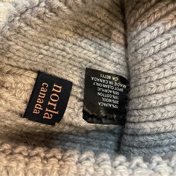 Cozy Gray Knit Beanie with Pom Pom norla canada - Picture 4 of 4